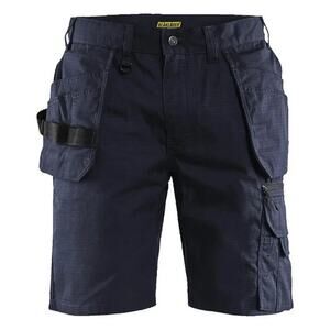Blaklader 1637 Stretch Rip Stop Work Shorts with Utility Pockets (Navy, 42)